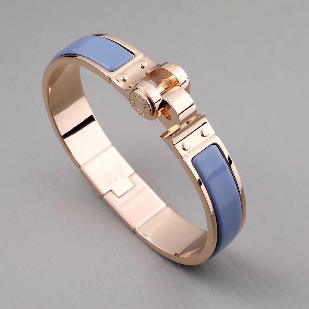 AAA Replica Hermes Enamel Bracelet With Rose Gold Plated